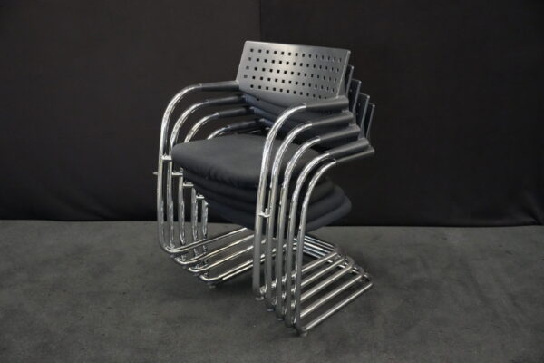 5x Vitra VisaVis Freischwinger Stoff / Schwarz