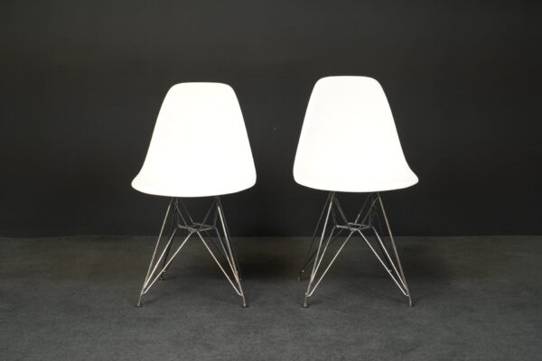 Vitra 2er Set Besucherstuhl Plastic Chair DSR Kunststoff Weiß
