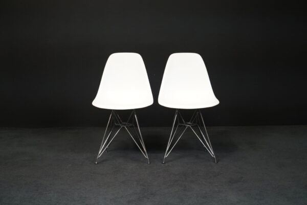 Vitra 2er Set Besucherstuhl Plastic Chair DSR Kunststoff Weiß
