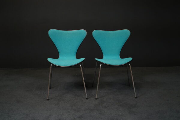 Fritz Hansen 2er Set Besucherstuhl Serie 7 Hopsak Türkis
