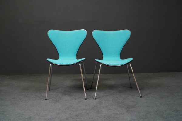 Fritz Hansen 2er Set Besucherstuhl Serie 7 Hopsak Türkis