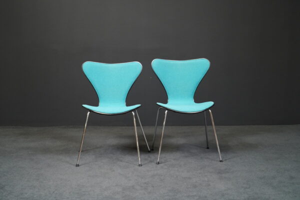 Fritz Hansen 2er Set Besucherstuhl Serie 7 Hopsak Türkis