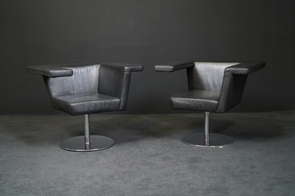 Züco 2er Set Sessel Alterno AN 082 Leder / Schwarz