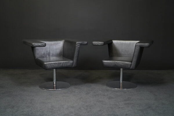 Züco 2er Set Sessel Alterno AN 082 Leder / Schwarz