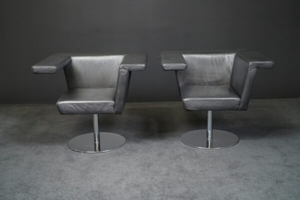 Züco 2er Set Sessel Alterno AN 082 Leder / Schwarz