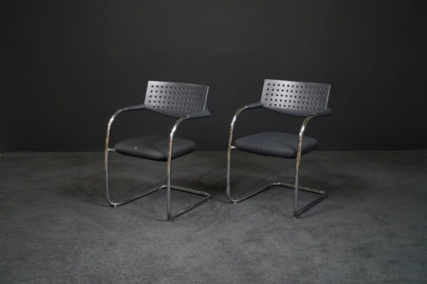 Vitra 2er Set Freischwinger Visavis Stoff Schwarz