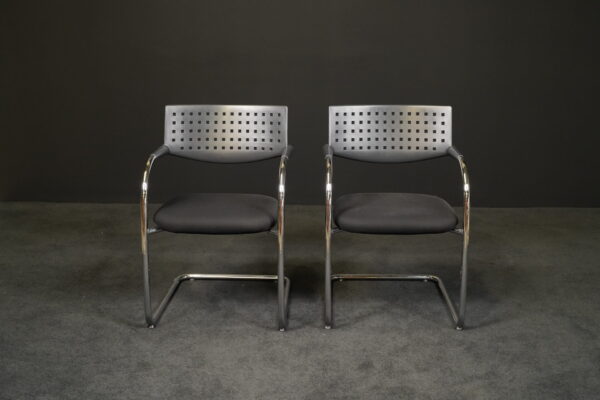 Vitra 2er Set Freischwinger Visavis Stoff Schwarz