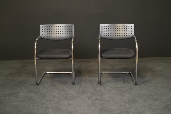 Vitra 2er Set Freischwinger Visavis Stoff Schwarz