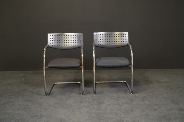 Vitra 2er Set Freischwinger Visavis Stoff Schwarz