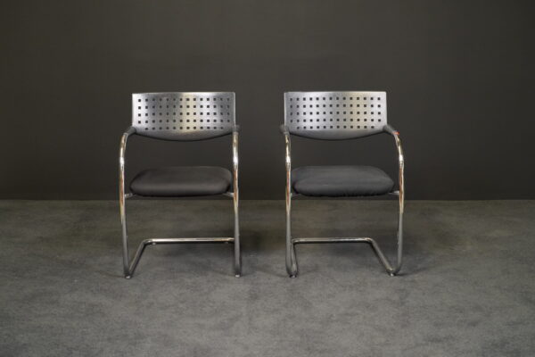 Vitra 2er Set Freischwinger Visavis Stoff Schwarz