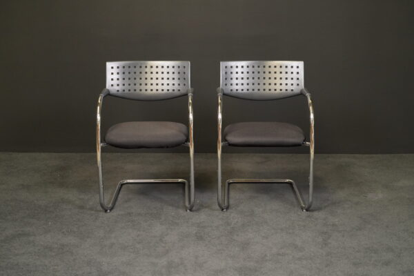 Vitra 2er Set Freischwinger Visavis Stoff Schwarz