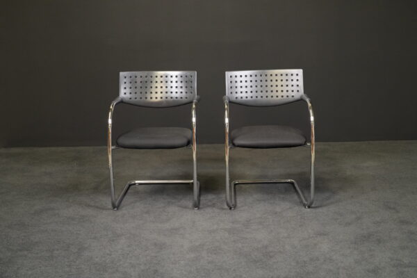 Vitra 2er Set Freischwinger Visavis Stoff Schwarz