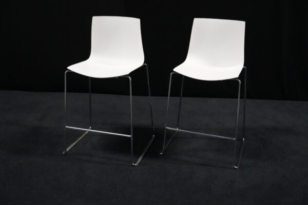 2x Arper Catifa 46 Barkhocker Weiß
