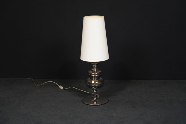 Metalarte Tischleuchte 'Josephine M' Platin Stoff