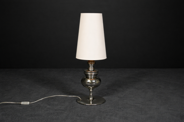 Metalarte Tischleuchte 'Josephine M' Platin Stoff