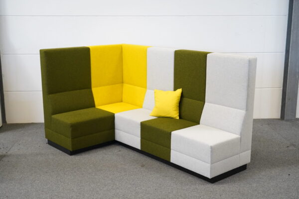 Palau 2-teilige Sitzecke Stoff / Grau / Gelb / Olivgrün