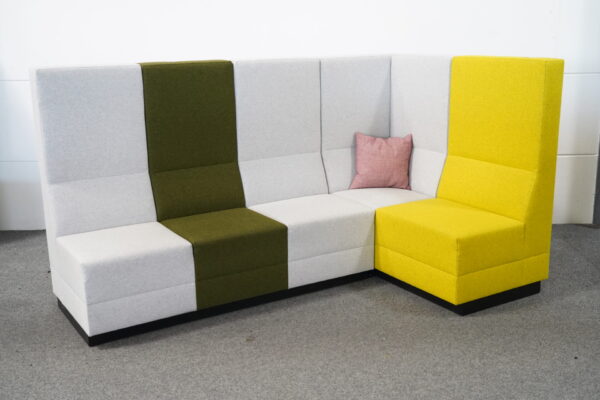 Palau 2-teilige Sitzecke Stoff / Grau / Gelb / Olivgrün