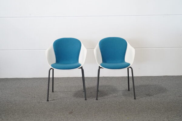 BoConcept 2er Set Stühle Kunststoff Weiß / Blau