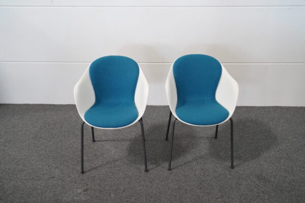 BoConcept 2er Set Stühle Kunststoff Weiß /  Blau