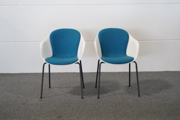 BoConcept 2er Set Stühle Kunststoff Weiß /  Blau