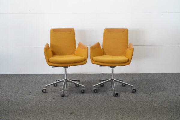 Cor 2er Set Bürodrehstuhl Stoff Gelb
