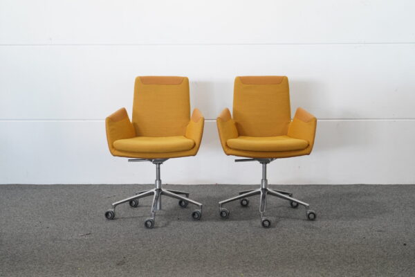 Cor 2er Set Bürodrehstuhl Stoff Gelb