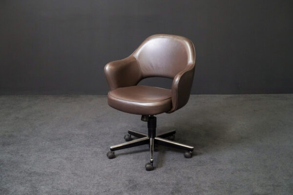 Knoll International Bürodrehstuhl Leder Dunkelbraun