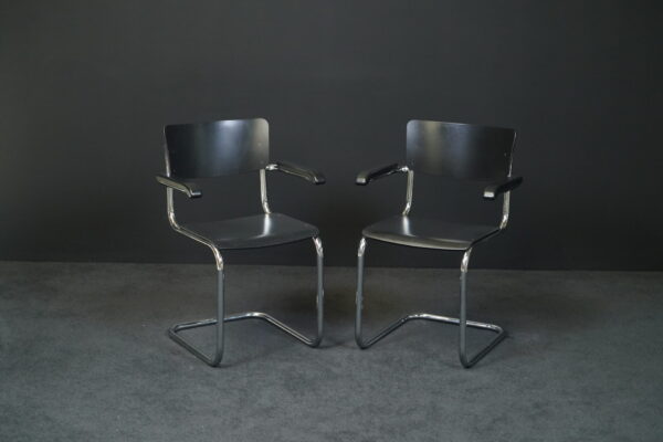 Thonet 2er Set Besucherstühle S64 Holz Schwarz