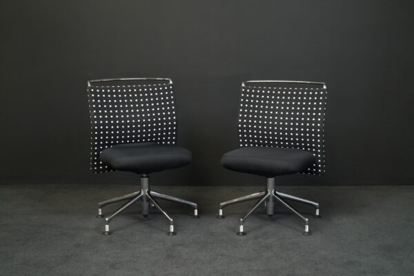Vitra 2er Set Besucherstuhl AC2 Stoff Schwarz / Weiß