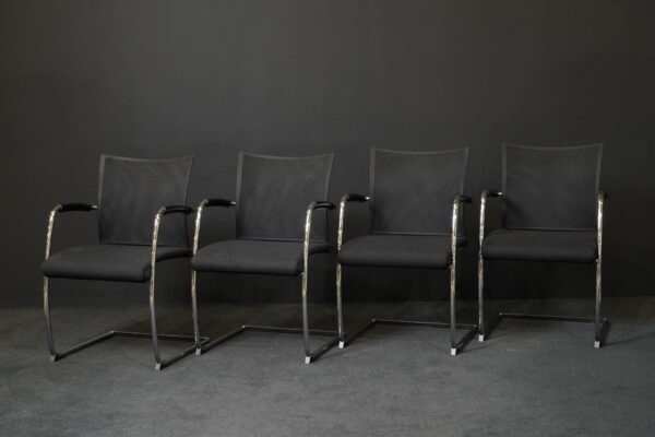 4er Set Züco Besucherstühle Hopsak / Netz Schwarz