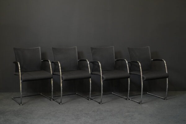 4er Set Züco Besucherstühle Hopsak / Netz Schwarz