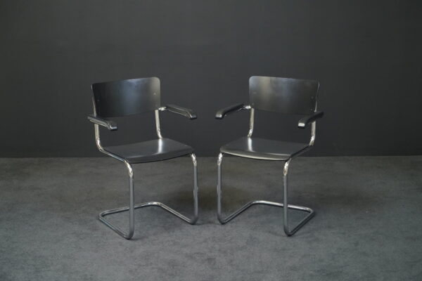 Thonet 2er Set Besucherstühle S64 Holz Schwarz