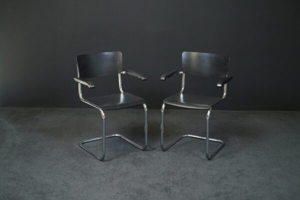 Thonet 2er Set Besucherstühle S64 Holz Schwarz