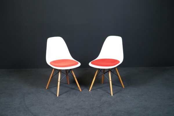 Vitra 2er Set Besucherstuhl DSW Plastic Chair Kunststoff Weiß