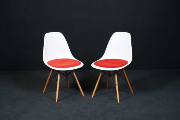 Vitra 2er Set Besucherstuhl DSW Plastic Chair Kunststoff Weiß