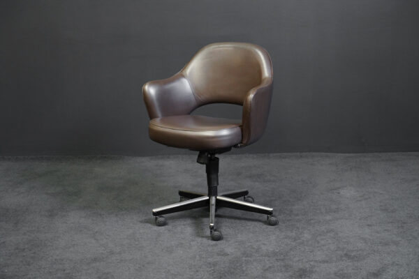 Knoll International Bürodrehstuhl Leder Dunkelbraun