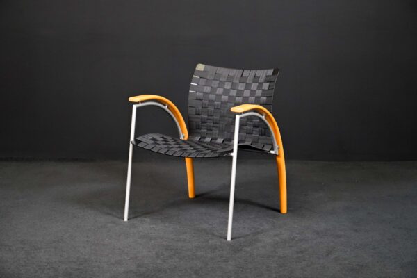 Thonet Besucherstuhl Stoff Schwarz