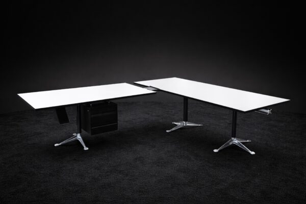 Herman Miller Burdick Group 2er-Set Schreibtisch Kunstharz Grau