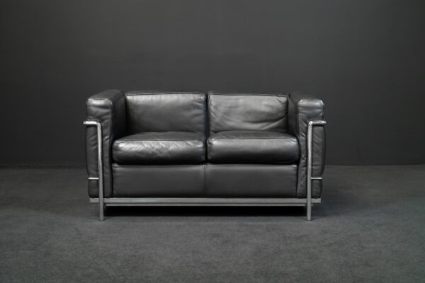 Cassina Zweisitzer LC2 Leder Schwarz
