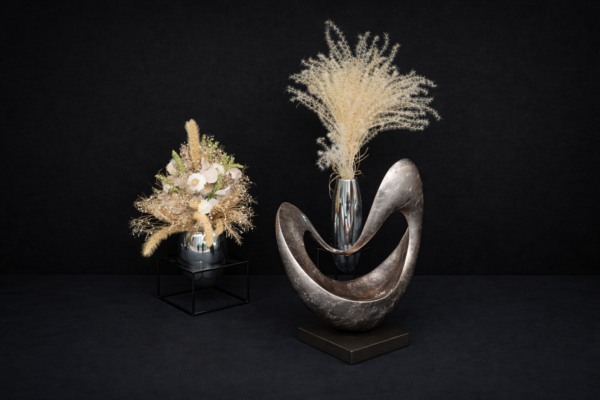 Deko-Set mit Vase und Trockenblumen