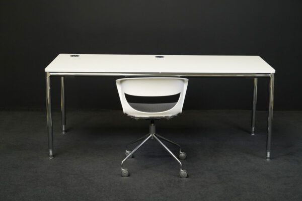 Bosse Schreibtisch 180x80cm + Kastel Bürodrehstuhl Kicca Kunststoff Weiß