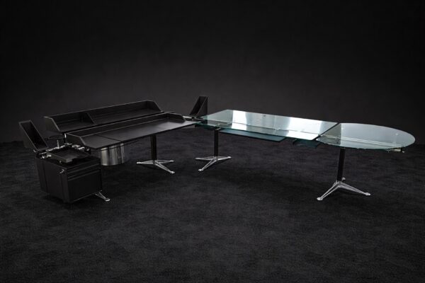 Herman Miller Burdick Group Schreibtisch 2er-Set Schwarz Kunstharz / Glas