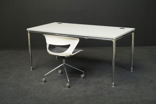 Bosse Schreibtisch 160x80cm + Kastel Bürodrehstuhl Kicca Kunststoff Weiß