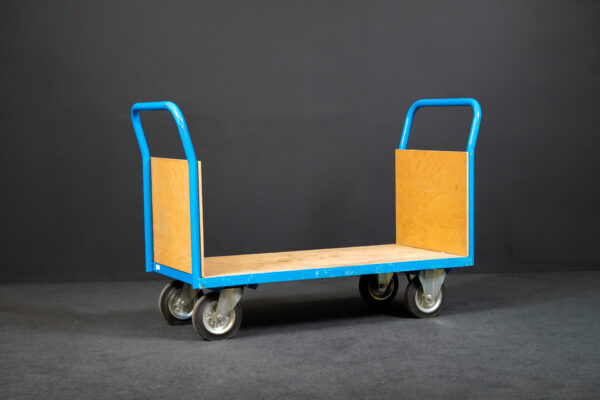 Fetra Doppel-Stirnwandwagen Holz / Metall Blau