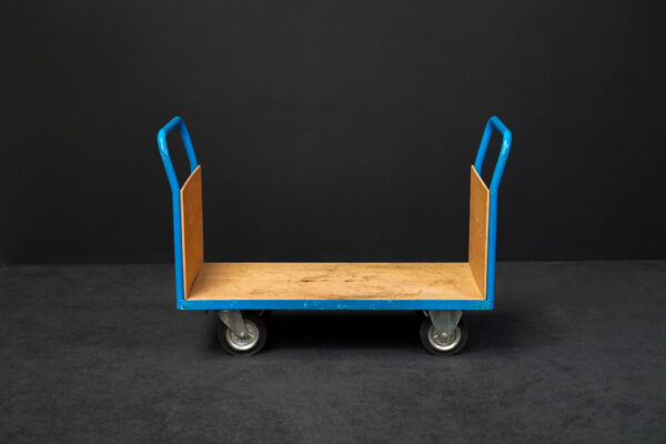Fetra Doppel-Stirnwandwagen Holz / Metall Blau