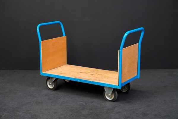 Fetra Doppel-Stirnwandwagen Holz / Metall Blau