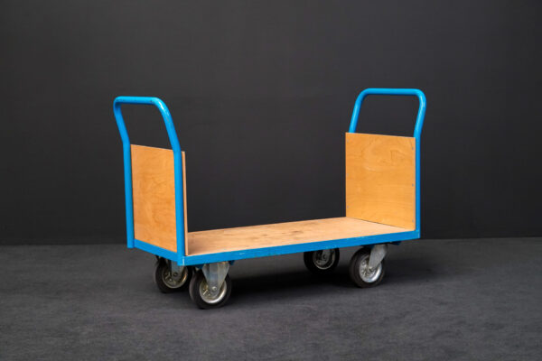 Fetra Doppel-Stirnwandwagen Holz / Metall Blau