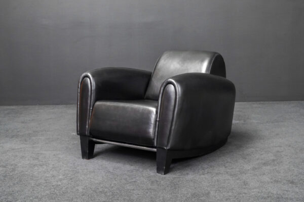 Leren fauteuil zwart