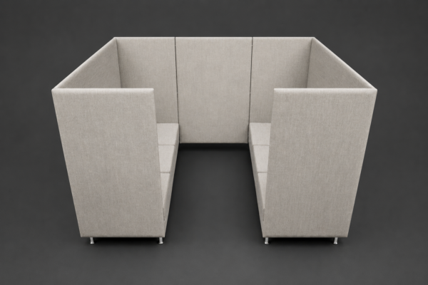 Double sofa with connecting wall