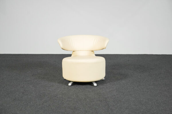 Swivel leather armchair